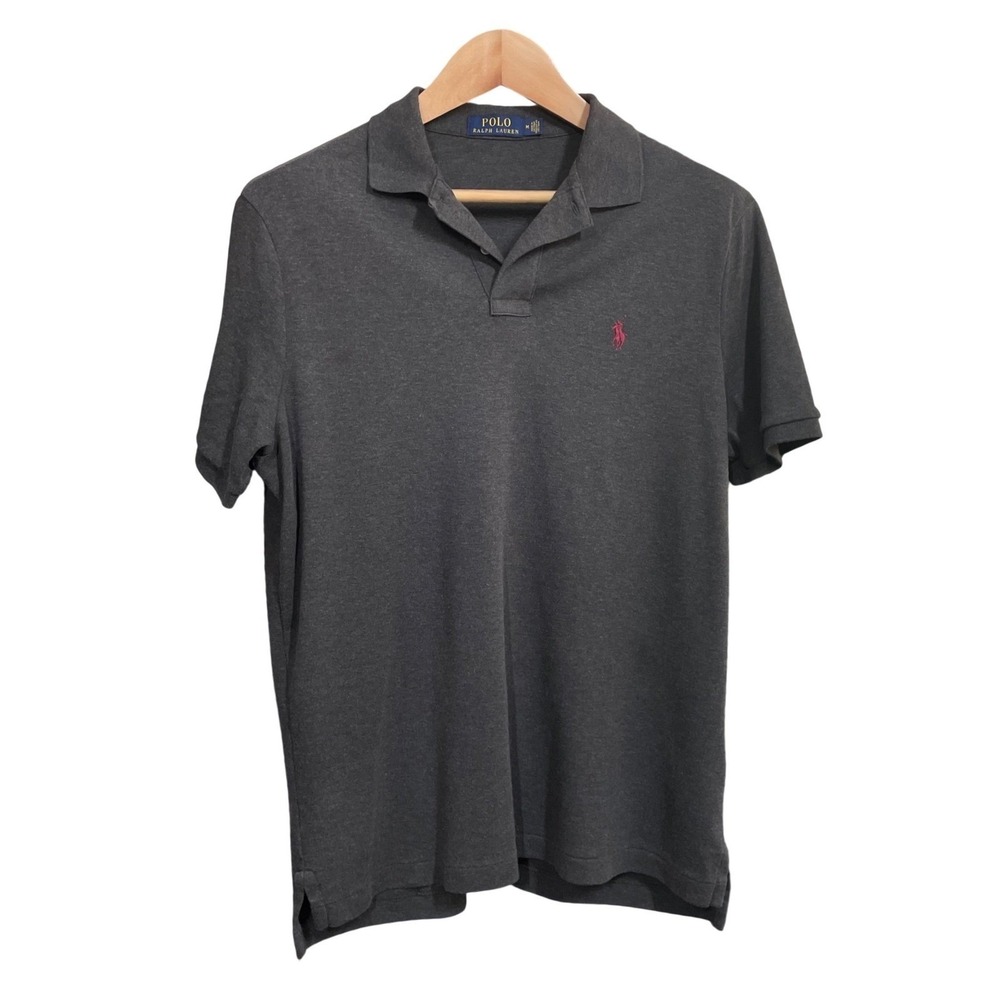 Polo Ralph Lauren Mens Short Sleeve Polo Shirt Charcoal Grey Burg. Pony‎ Size M